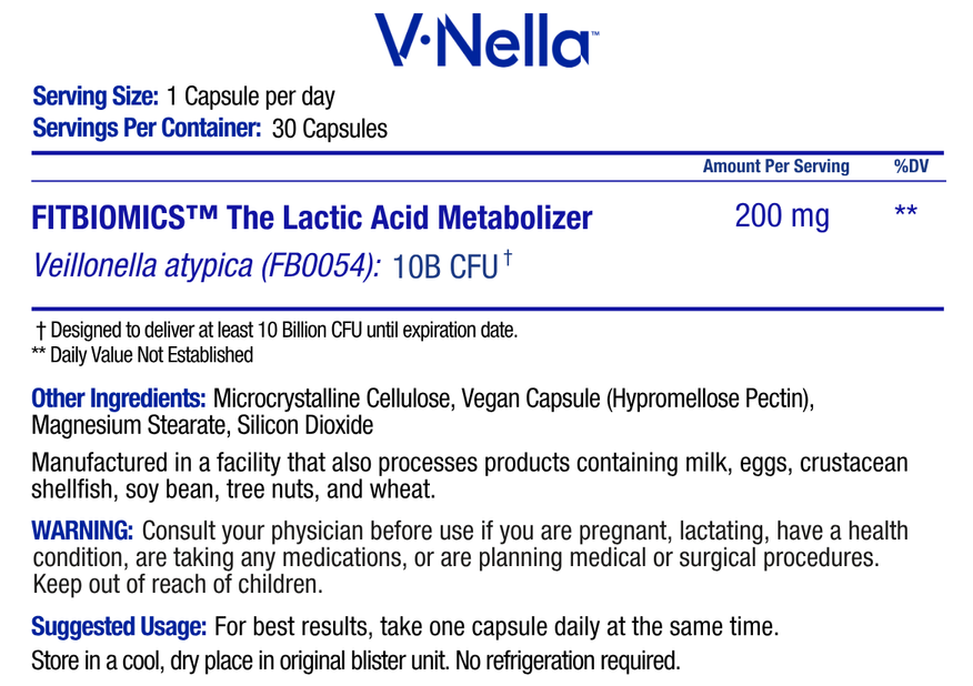 V•Nella Lactic Acid Metabolizer for Fatigue & Endurance