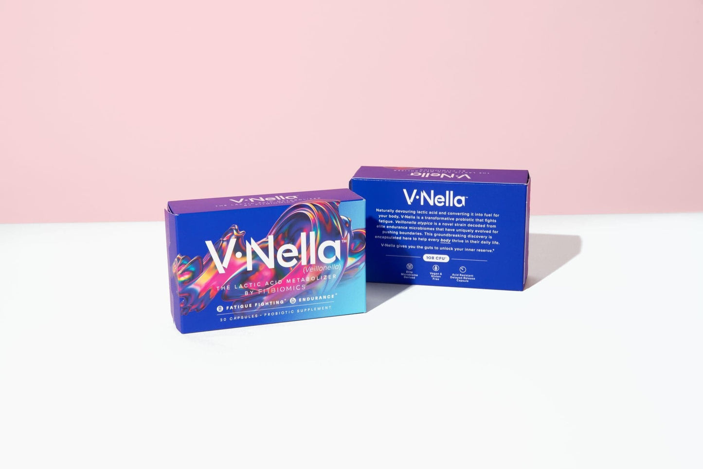 v•nella boxes against pink background